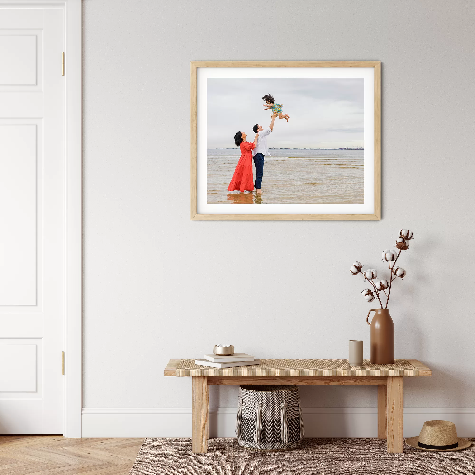 Canvas wall art portrait in a home setting