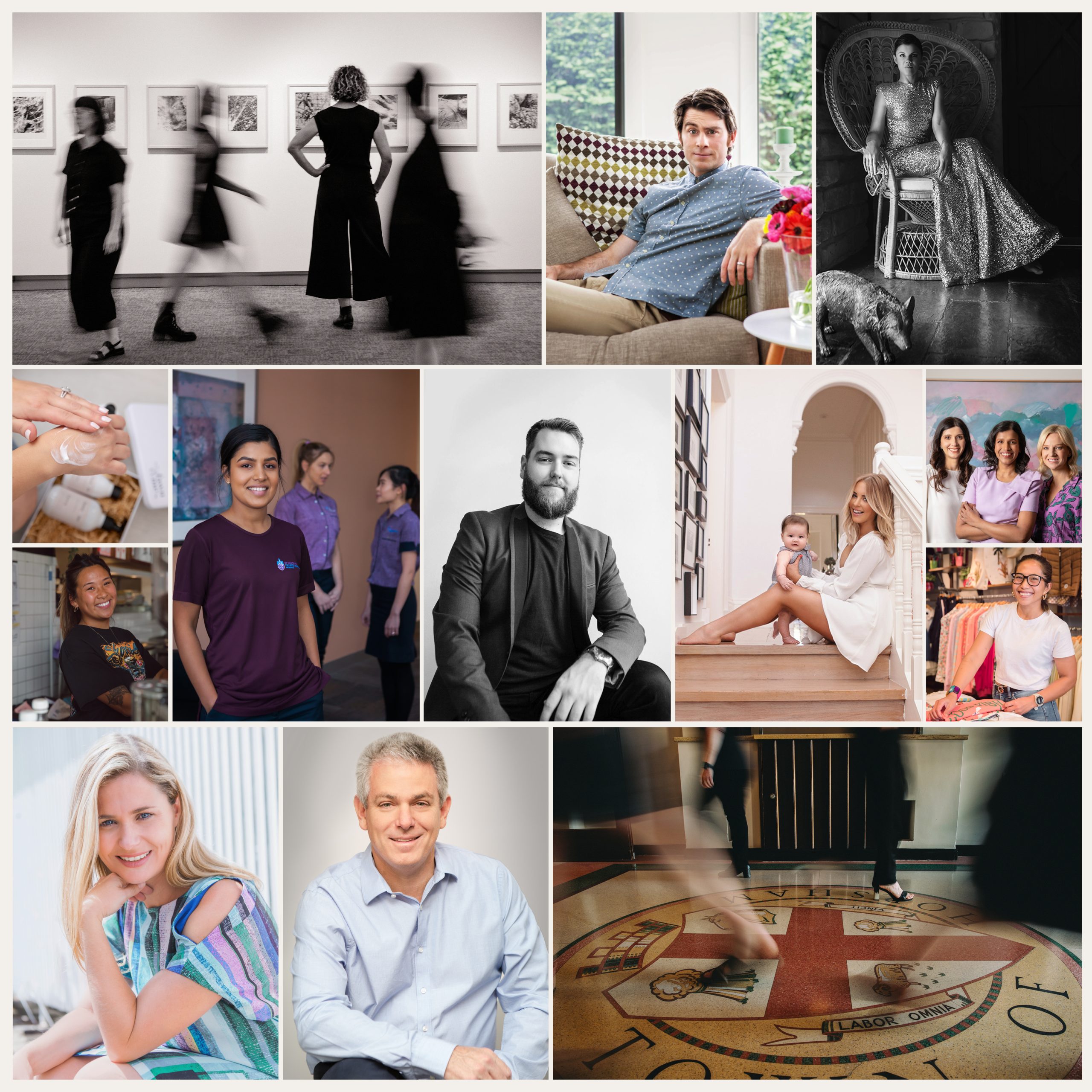 Collection of professional headshots and branding portraits